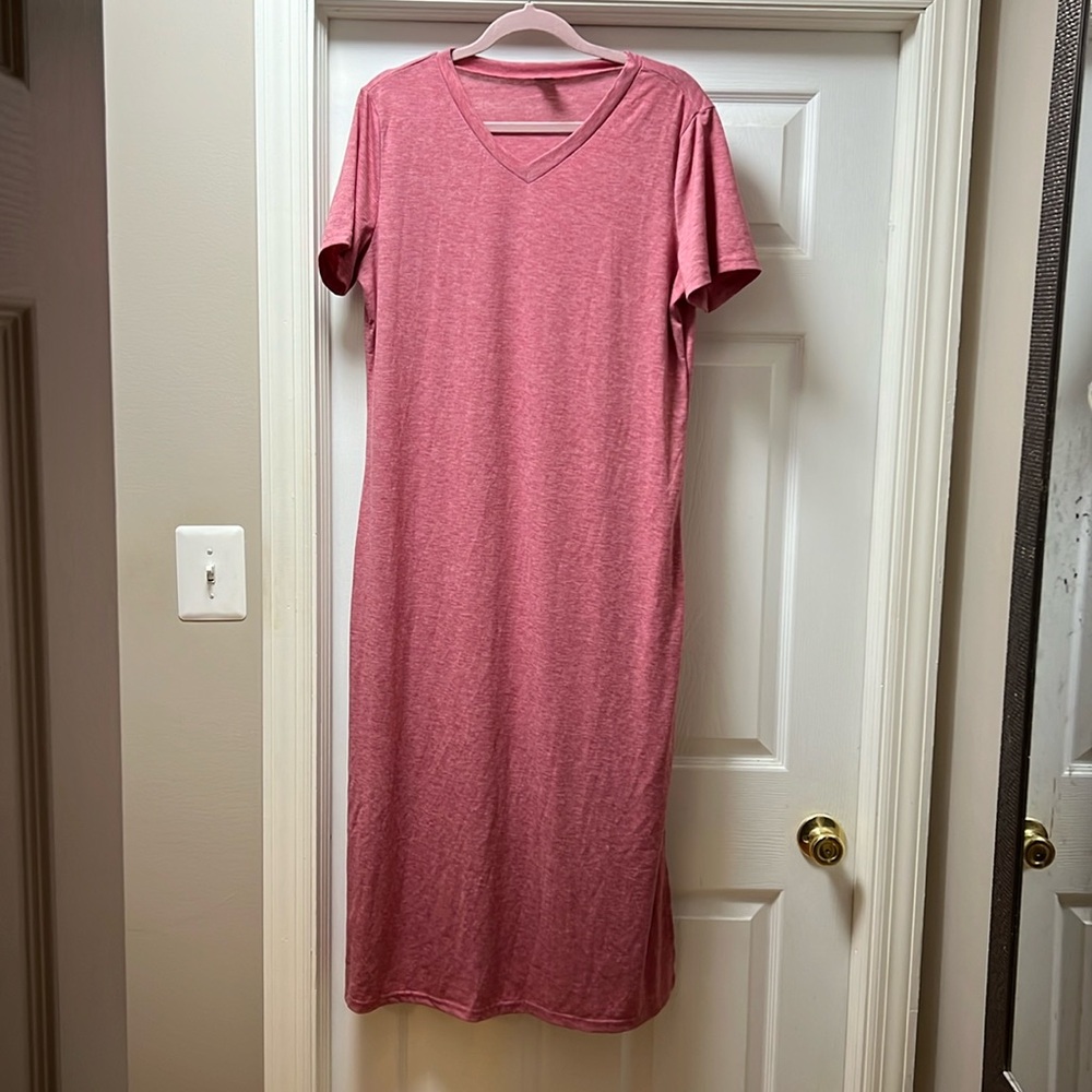pink maxi dress